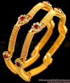 BR1479-2.8 Size Curvy Set of Two AD Stone Bridal Wear Imitation Spring Bangle