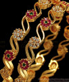 BR1602-2.10 Pretty MultiStone Latest Gold Bangle Collections Party Wear