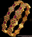 BR1603-2.8 Premium Ruby Emerald Gold Bangles Collections Bridal Jewelry