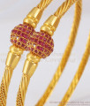 BR1770-2.8 Ruby Stone Ball Design Gold Bangle Womens Office Wear