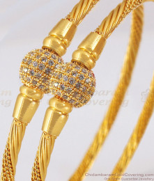 BR1771-2.10 White Stone Gold Design Ball Bangles Womens Fashion Wear BR1771-2.10 White Stone Gold Design Ball Bangles Womens Fashion Wear