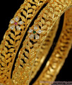 BR1787-2.6 Grand Leaf Flower Gold Bangle Ad Stone Party Wear