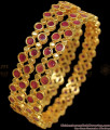 BR1791-2.8 Royal Ruby Kemp Stone Gold Bangle Party Wear 