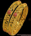 BR1795-2.8 Fascinating One Gram Gold Bangle Leaf Design 