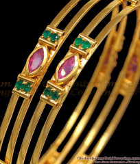 BR1863-2.10 Size Trendy Ruby Emerald Stone Real Gold Tone Bangles Buy Online BR1863-2.10 Size Trendy Ruby Emerald Stone Real Gold Tone Bangles Buy Online