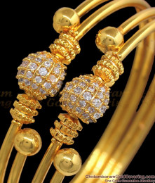 BR1865-2.8 Size Shinning Diamond White Stone Gold Plated Designer Bangle BR1865-2.8 Size Shinning Diamond White Stone Gold Plated Designer Bangle