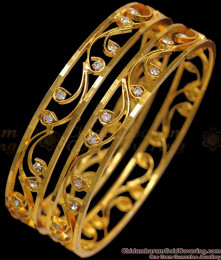 BR1869-2.10 Size Trendy Flower Diamond Stone Gold Bangles Shop Online BR1869-2.10 Size Trendy Flower Diamond Stone Gold Bangles Shop Online