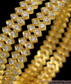 BR1874-2.4 Size Glittering Double Layer Diamond Stone Gold Bangle 