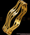 BR1887-2.4 Size White Diamond Collections Gold Plated Neli Bangle Shop Online