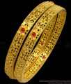 BR1910-2.10 Size First Quality Two Gram Gold Forming Bangles Ruby Stone