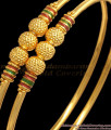 BR1923-2.10 Size One Gram Gold Bangle Meenakari Pattern Ball Design