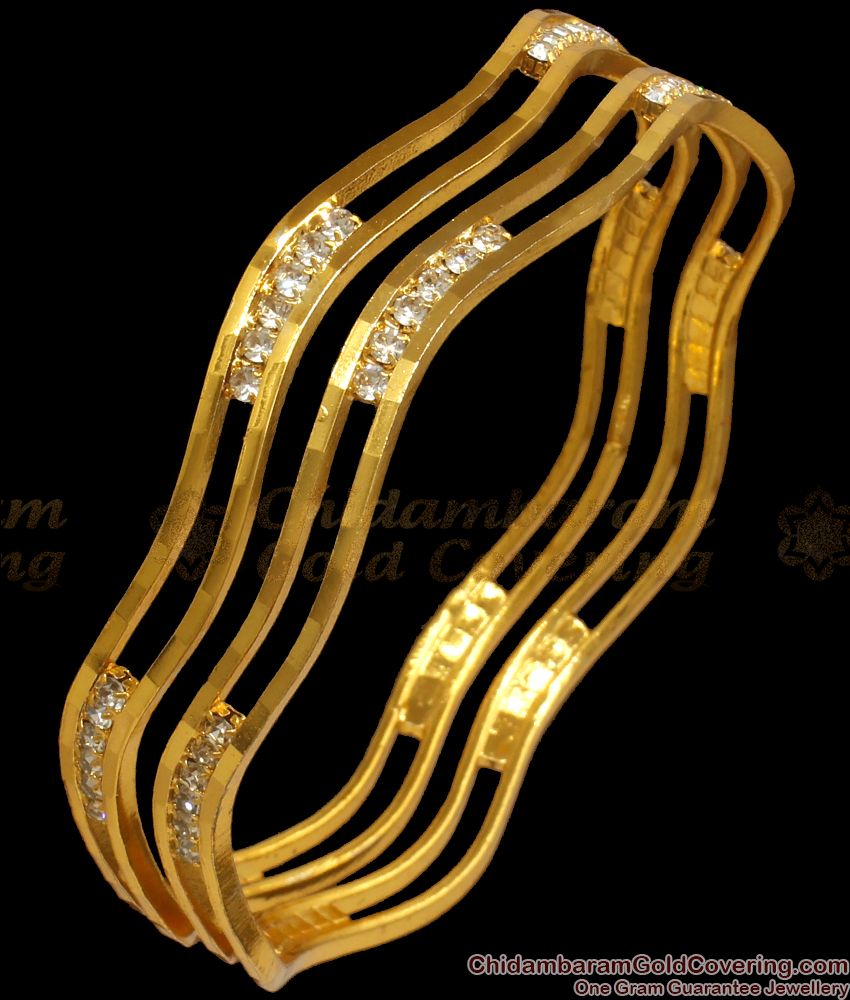BR1938-2.6 Size Trendy Gold Plated Bangles Fashion Jewelry
