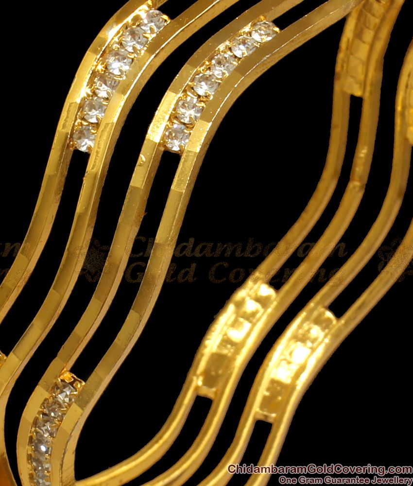 BR1938-2.6 Size Trendy Gold Plated Bangles Fashion Jewelry