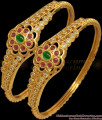 BR1943-2.4 Latest Kemp Gold Kada Bangles For Marriage