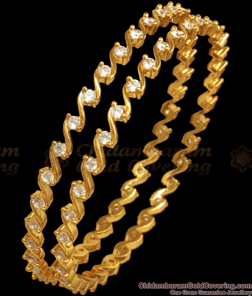 BR1948-2.4 Size Latest Diamond Bangles South Indian Jewelry
