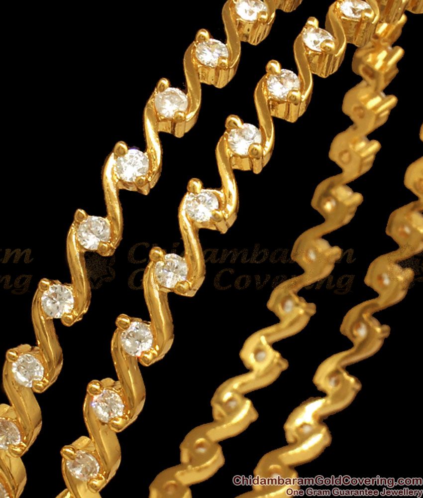 BR1948-2.4 Size Latest Diamond Bangles South Indian Jewelry