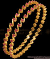 BR1949-2.6 Size Ruby Collections Gold Bangles Shop Online