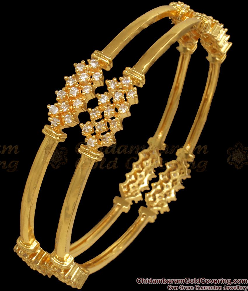 BR1953-2.8 Size 24K Gold Diamond Bangles Collections Shop Online