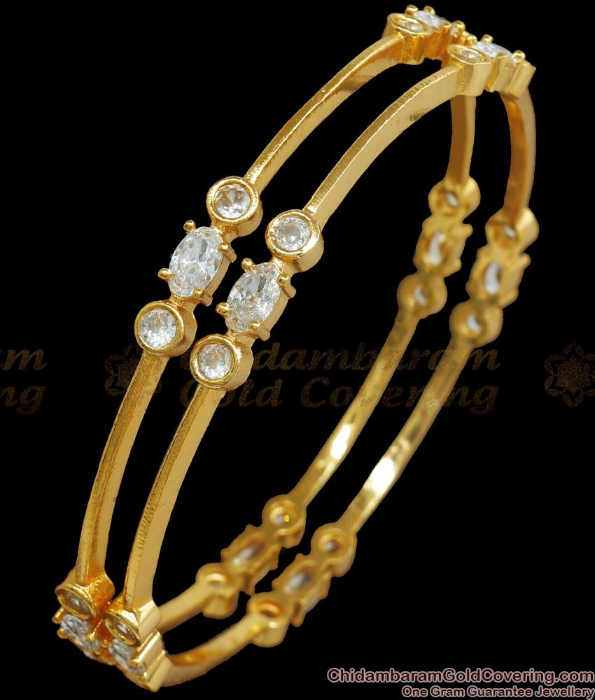 BR1966-2.4 Diamond Bangles Collection South Indian Jewelry