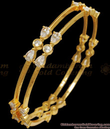 BR1967-2.8 Sparkling White Diamond Bangle Collections One Gram Gold Jewelry BR1967-2.8 Sparkling White Diamond Bangle Collections One Gram Gold Jewelry