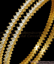 BR1968-2.4 Full White Stone Bridal Gold Bangle One Gram Gold Jewelry Collections  BR1968-2.4 Full White Stone Bridal Gold Bangle One Gram Gold Jewelry Collections
