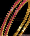 BR1970-2.6 Vibrant Full Ruby Stone 1 Gram Gold Bangle Collections Shop Online