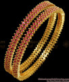 BR1971-2.8 Double Line Full Ruby Bangles Set Party Wear Shop Online