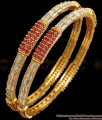 BR1974-2.4 Size CZ White Stone One Gram Gold Bangle Design Shop Online