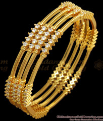 BR1976-2.6 Set of Four Diamond Collections White Stone Bangles For Party Wear BR1976-2.6 Set of Four Diamond Collections White Stone Bangles For Party Wear