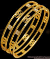 BR2002-2.4 Size 1 Gram Gold Bangle White Stone Designer Collection