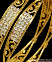 BR2016-2.8 Size Beautiful One Gram Gold Bangles AD White Stone BR2016-2.8 Size Beautiful One Gram Gold Bangles AD White Stone
