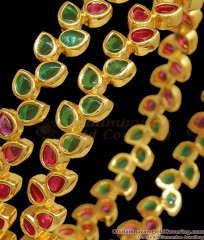 BR2025-2.8 Size Grand Bridal Bangle Collections Real Kemp Stone Gold Jewelry BR2025-2.8 Size Grand Bridal Bangle Collections Real Kemp Stone Gold Jewelry