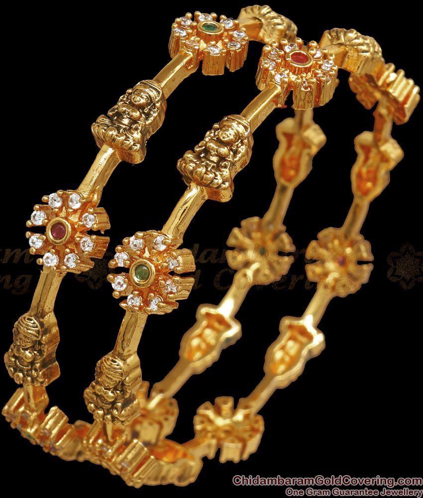 BR2026-2.8 Size Latest Antique Gold Lakshmi Bangle Collections Shop Online