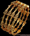 BR2031-2.4 New Arrivals Set of Four Gold Antique Bangle Lakshmi Design