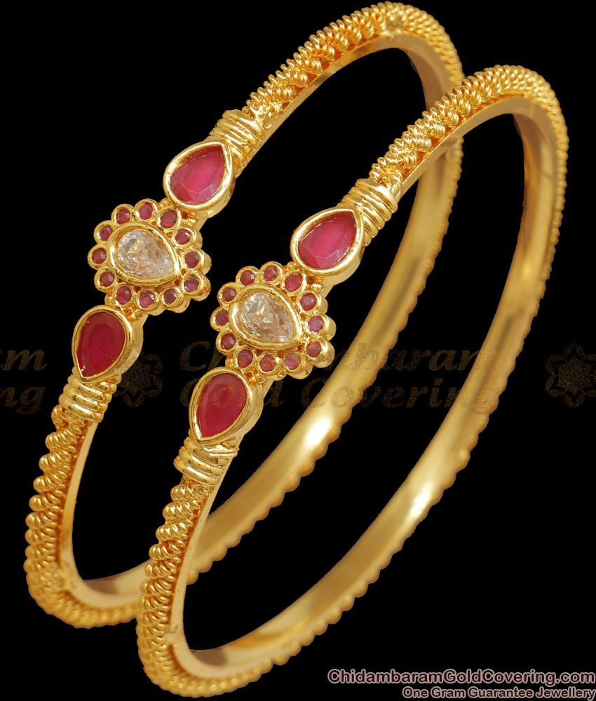 BR2037-2.4 Size Kapu Type 1 Gram Gold Bangles Design