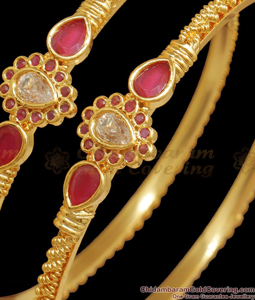 BR2037-2.8 Size Kapu Type 1 Gram Gold Bangles Design