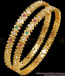 BR2057-2.6 Size Premium Impon Multi Stone Bangle 5 Metal Traditional Design BR2057-2.6 Size Premium Impon Multi Stone Bangle 5 Metal Traditional Design