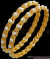 BR2066-2.8 Size Traditional Pearl Studded Gold Plated Bangles Shop Online