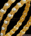 BR2066-2.8 Size Traditional Pearl Studded Gold Plated Bangles Shop Online