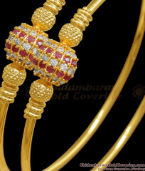 BR2084-2.8 Size Ad Stone Ball Design Gold Plated Bangle Shop Online BR2084-2.8 Size Ad Stone Ball Design Gold Plated Bangle Shop Online