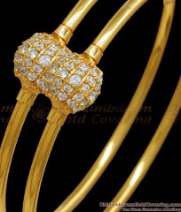 BR2085-2.8 Size Gold Plated Bangle White Stone Ball Collections BR2085-2.8 Size Gold Plated Bangle White Stone Ball Collections