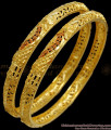 BR2091-2.6 Set Of Two Forming Gold Bangles Enamel Pattern Bridal Wear