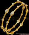 BR2101-2.6 Size Polki Stone Gold Diamond Bangle Designs Party Wear Collections