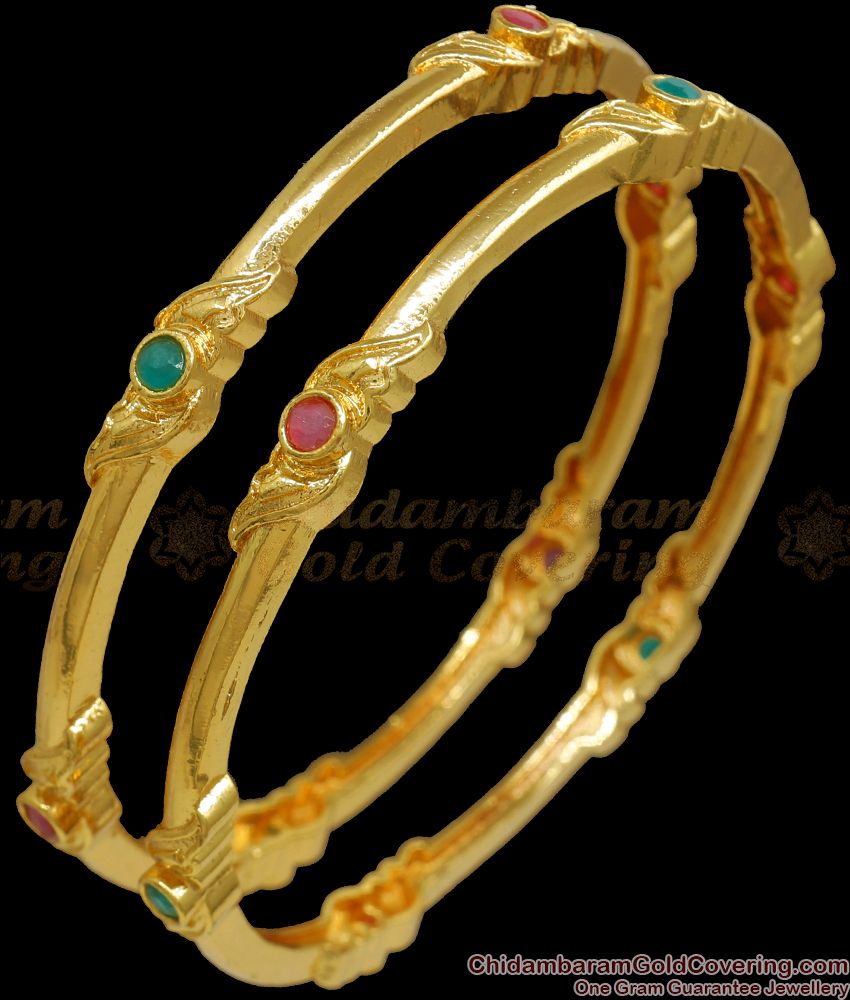 BR2106-2.4 Size Real Gold Tone Bangle Multi Stone Collections