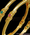 BR2106-2.4 Size Real Gold Tone Bangle Multi Stone Collections