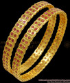 BR2111-2.4 Size Grand 5 Metal Impon Bangle 2 Line Gati Jewelry