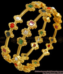 BR2112-2.4 Size Navarathina Stone Bangles Gold Plated Imitation Jewelry Shop Online BR2112-2.4 Size Navarathina Stone Bangles Gold Plated Imitation Jewelry Shop Online