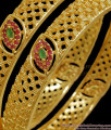 BR2115-2.8 Size Handcrafted Gold Pattern Bangles Leaf Design