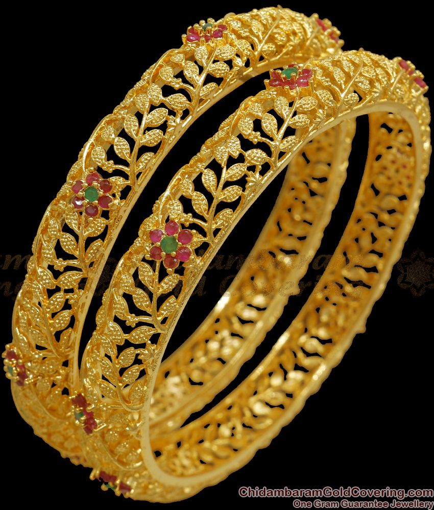 BR2116-2.4 Size Grand 1 Gram Gold Bangles Bridal Collections