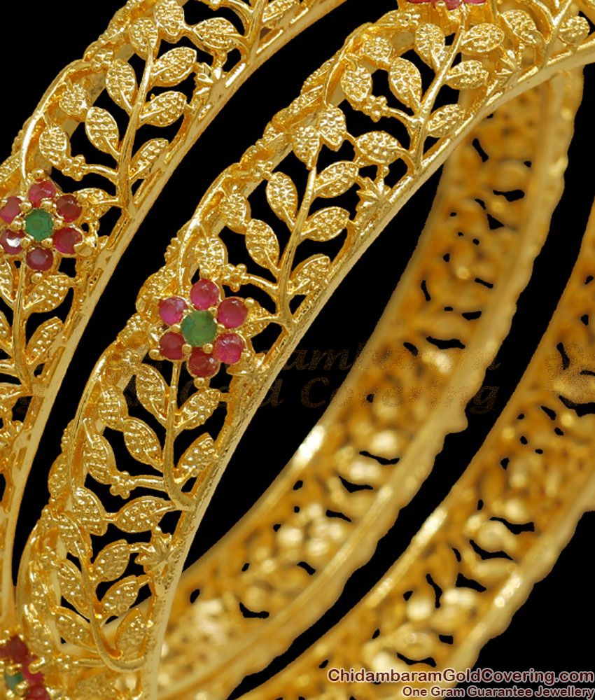 BR2116-2.8 Size Grand 1 Gram Gold Bangles Bridal Collections